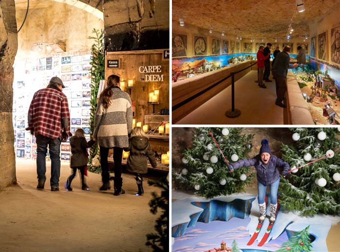 Kerstarrangement in de grotten