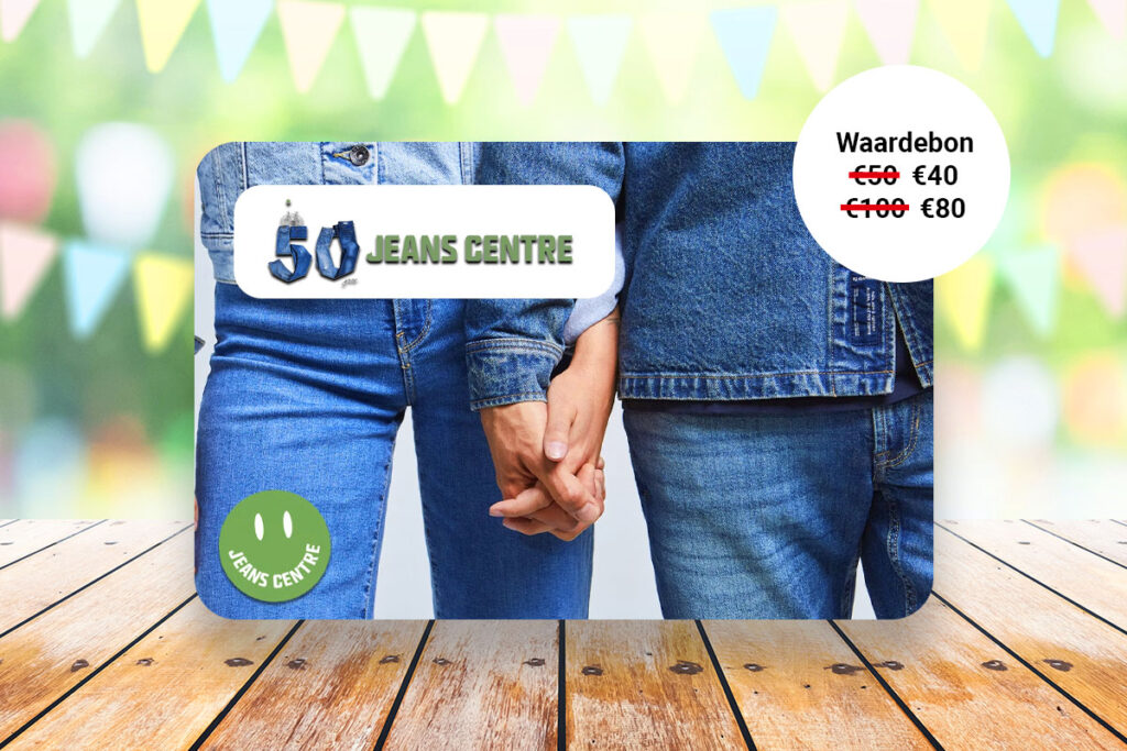 Waardebon t.w.v. €50 of €100 te besteden bij Jeans Centre 1 Waardebon t.w.v. €50 of €100 te besteden bij Jeans Centre